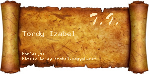 Tordy Izabel névjegykártya